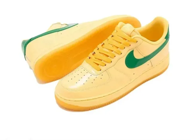 Nike Air Force 1 Pale Yellow and Green Lifestyle Sneakers 3