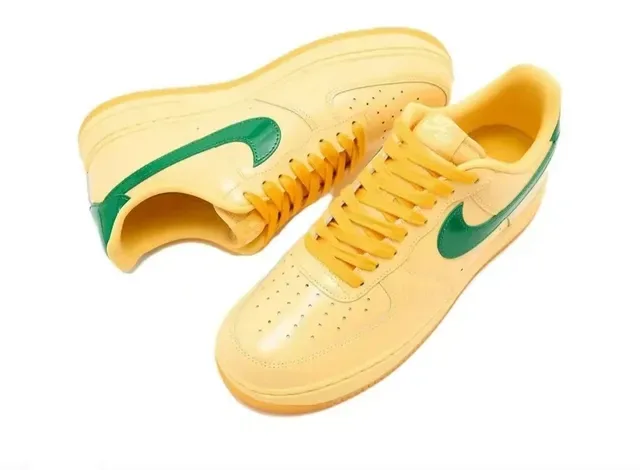 Nike Air Force 1 Pale Yellow and Green Lifestyle Sneakers 4