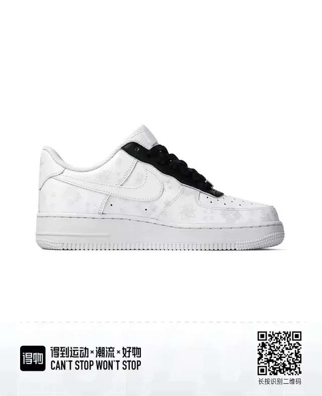 Nike Air Force 1 White Black Low-Top Leather Upper Lifestyle Sneakers 6