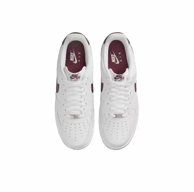 Nike Air Force 1 Blanc Bourgogne Sneakers Lifestyle 4