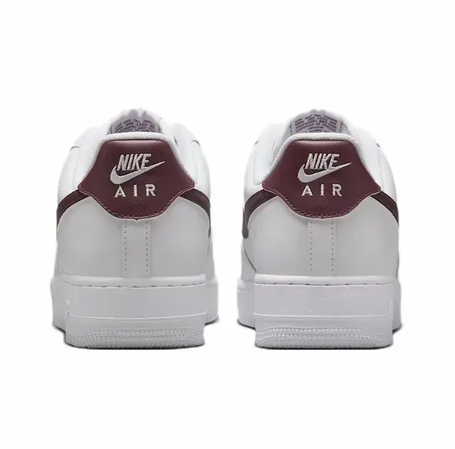Nike Air Force 1 Blanc Bourgogne Sneakers Lifestyle 5