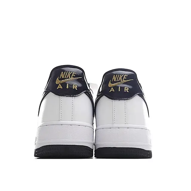 Nike Air Force 1 White Navy Sneakers Lifestyle 6