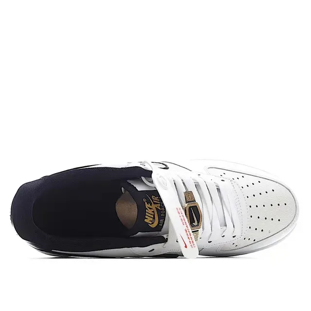 Nike Air Force 1 White Navy Sneakers Lifestyle 7