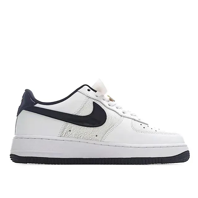 Nike Air Force 1 White Navy Sneakers Lifestyle 8