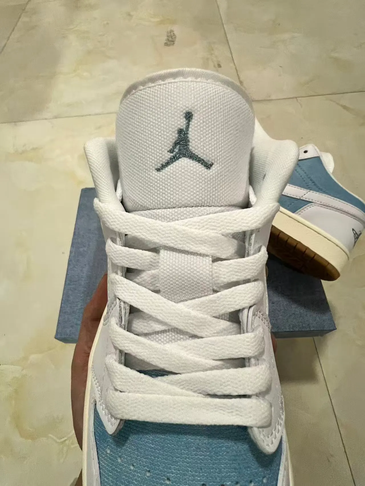 Nike Air Jordan 1 Low Denim Panel White Gum Lifestyle Sneakers 4