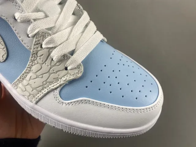 Nike Air Jordan 1 Low Light Blue White Lifestyle Sneakers 2