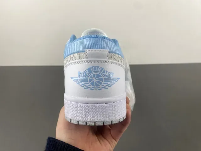 Nike Air Jordan 1 Low Light Blue White Lifestyle Sneakers 4