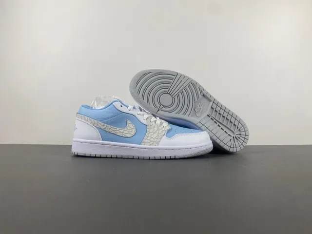 Nike Air Jordan 1 Low Light Blue White Lifestyle Sneakers 12