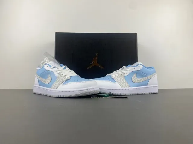 Nike Air Jordan 1 Low Light Blue White Lifestyle Sneakers 13