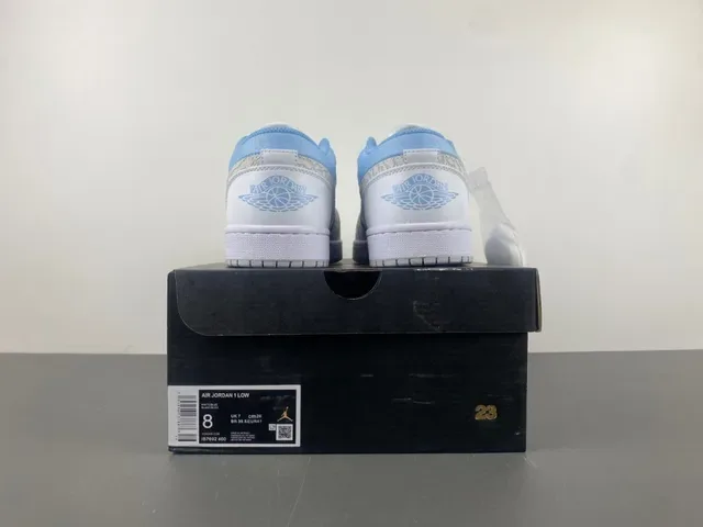 Nike Air Jordan 1 Low Light Blue White Lifestyle Sneakers 17