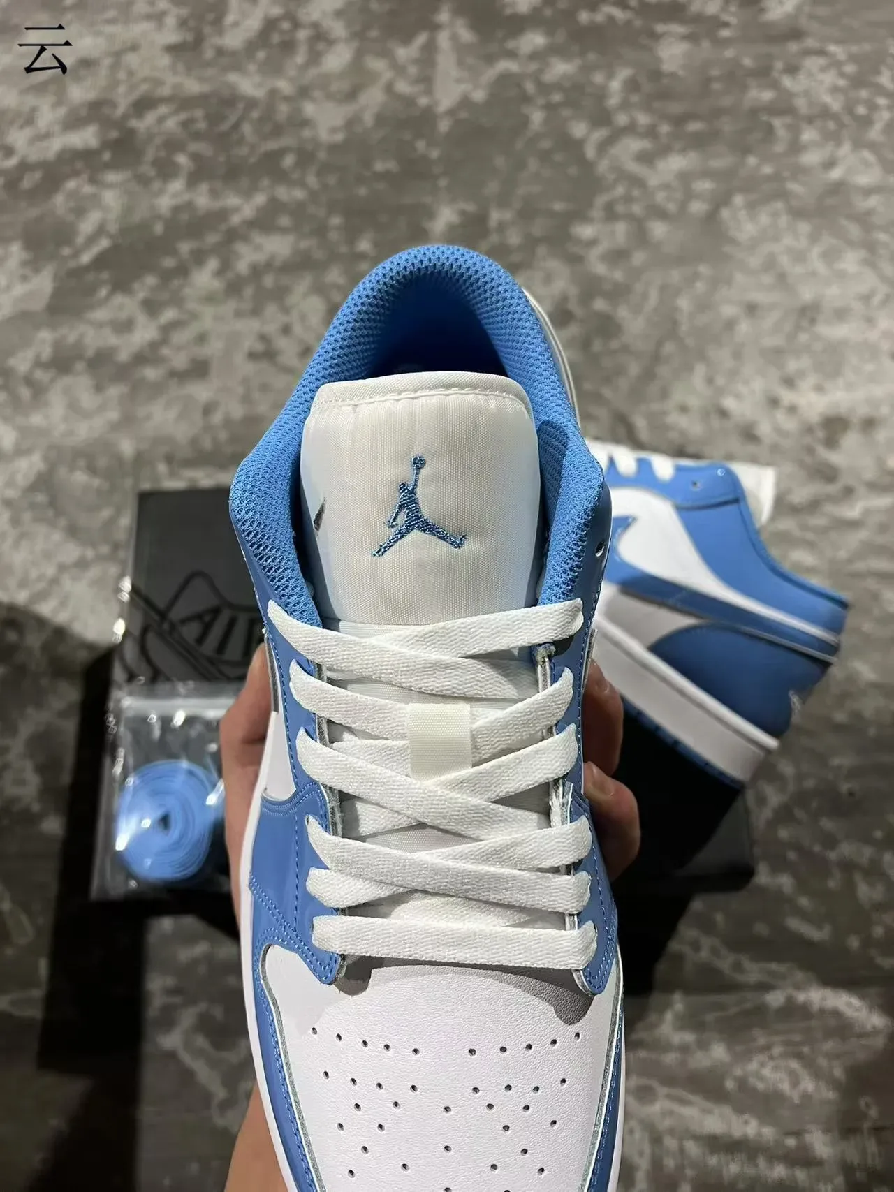 Nike Air Jordan 1 Low University Blue Patent Lifestyle Sneakers 4