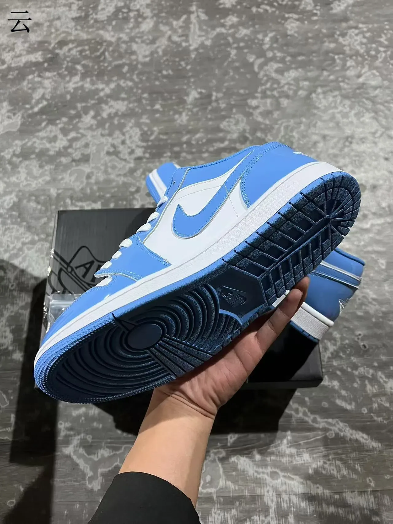 Nike Air Jordan 1 Low University Blue Patent Lifestyle Sneakers 6