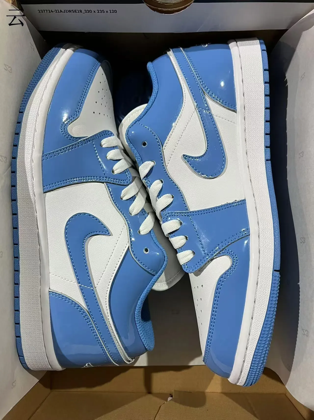 Nike Air Jordan 1 Low University Blue Patent Lifestyle Sneakers 9