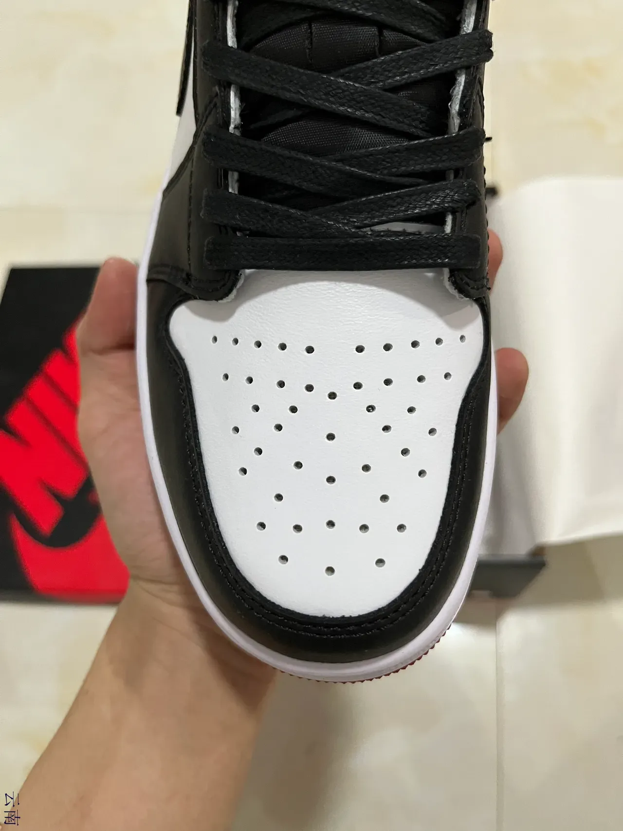 Nike Air Jordan 1 Low White Black Red Lifestyle Sneakers 3