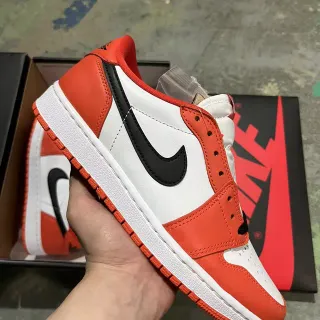 Nike Air Jordan 1 برتقالي أبيض أسود حذاء أسلوب حياة