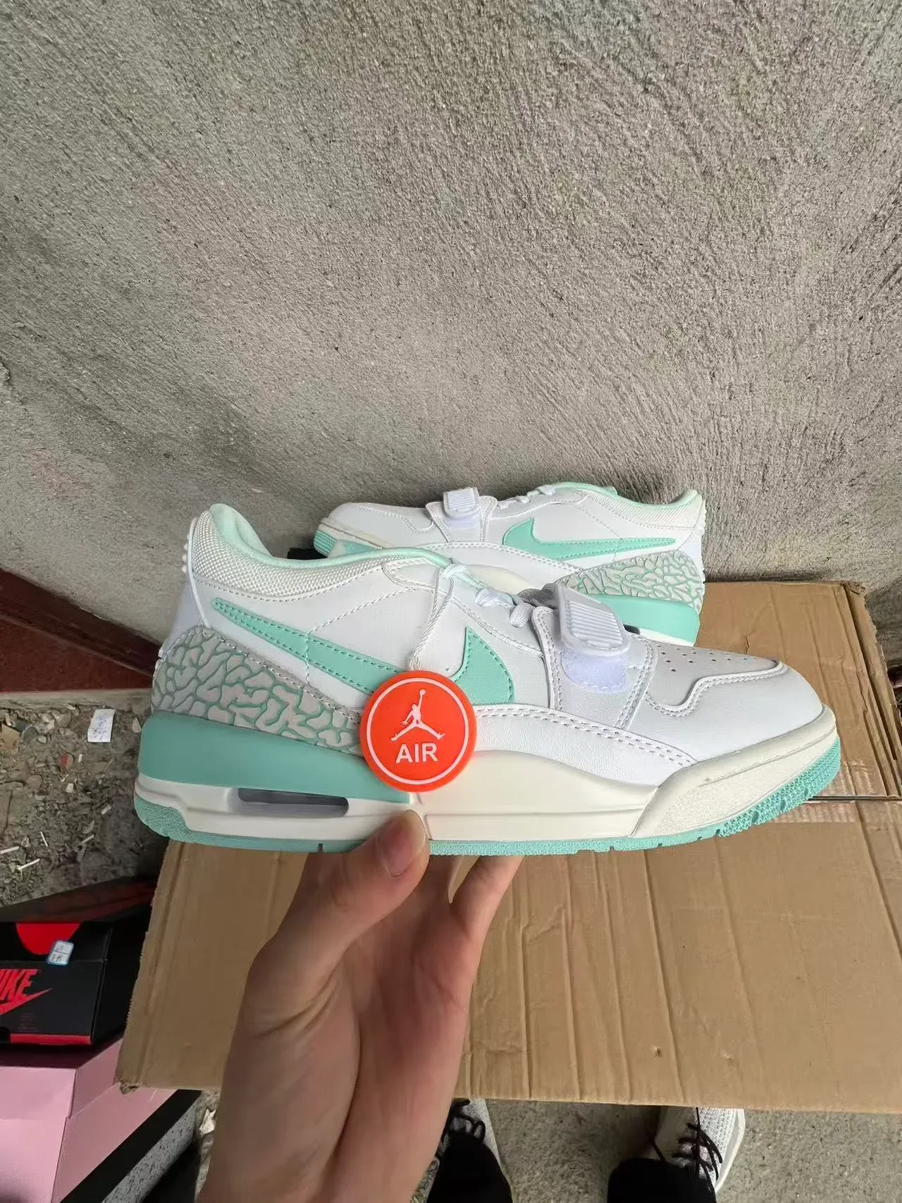 Nike Air Jordan Legacy 312 أبيض أخضر نعناعي طباعة الفيل سنيكرز لايف ستايل 7