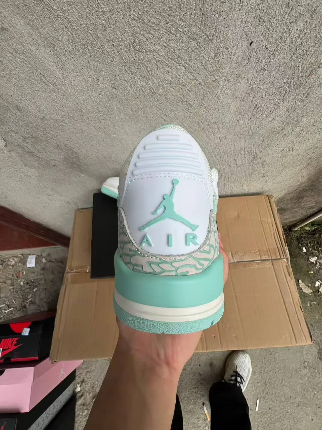 Nike Air Jordan Legacy 312 أبيض أخضر نعناعي طباعة الفيل سنيكرز لايف ستايل 8