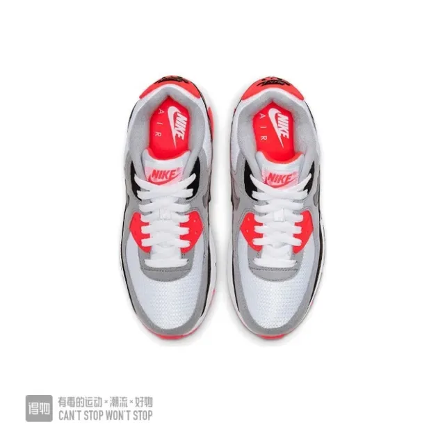 Nike Air Max 90 Gray Red Black Lifestyle Sneakers 3