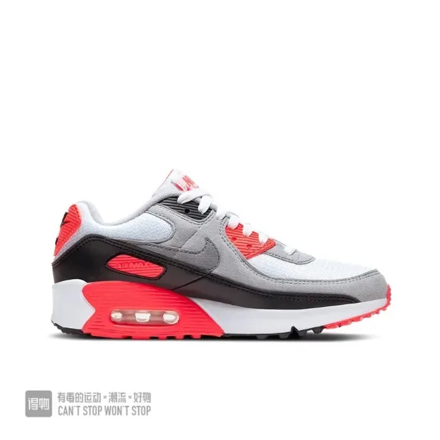 Nike Air Max 90 Gray Red Black Lifestyle Sneakers 5