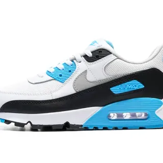 Nike Air Max 90 أبيض أسود سيان حذاء رياضي لايف ستايل