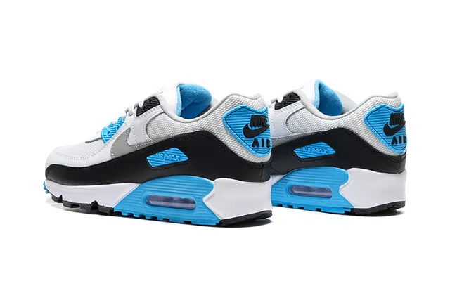 Nike Air Max 90 White Black Cyan Lifestyle Sneakers 3