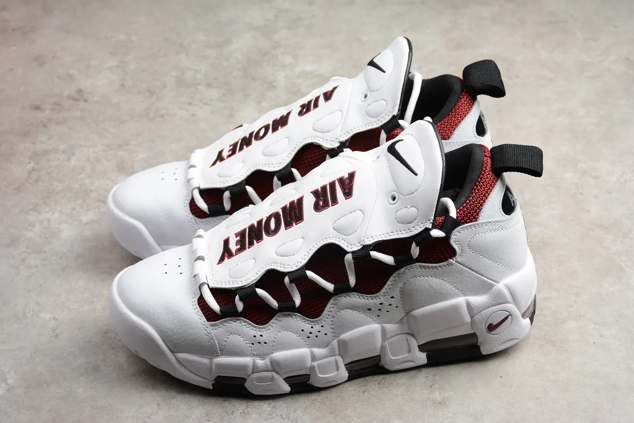 Nike Air More Uptempo Zapatos de baloncesto Blanco Marrón Negro 7