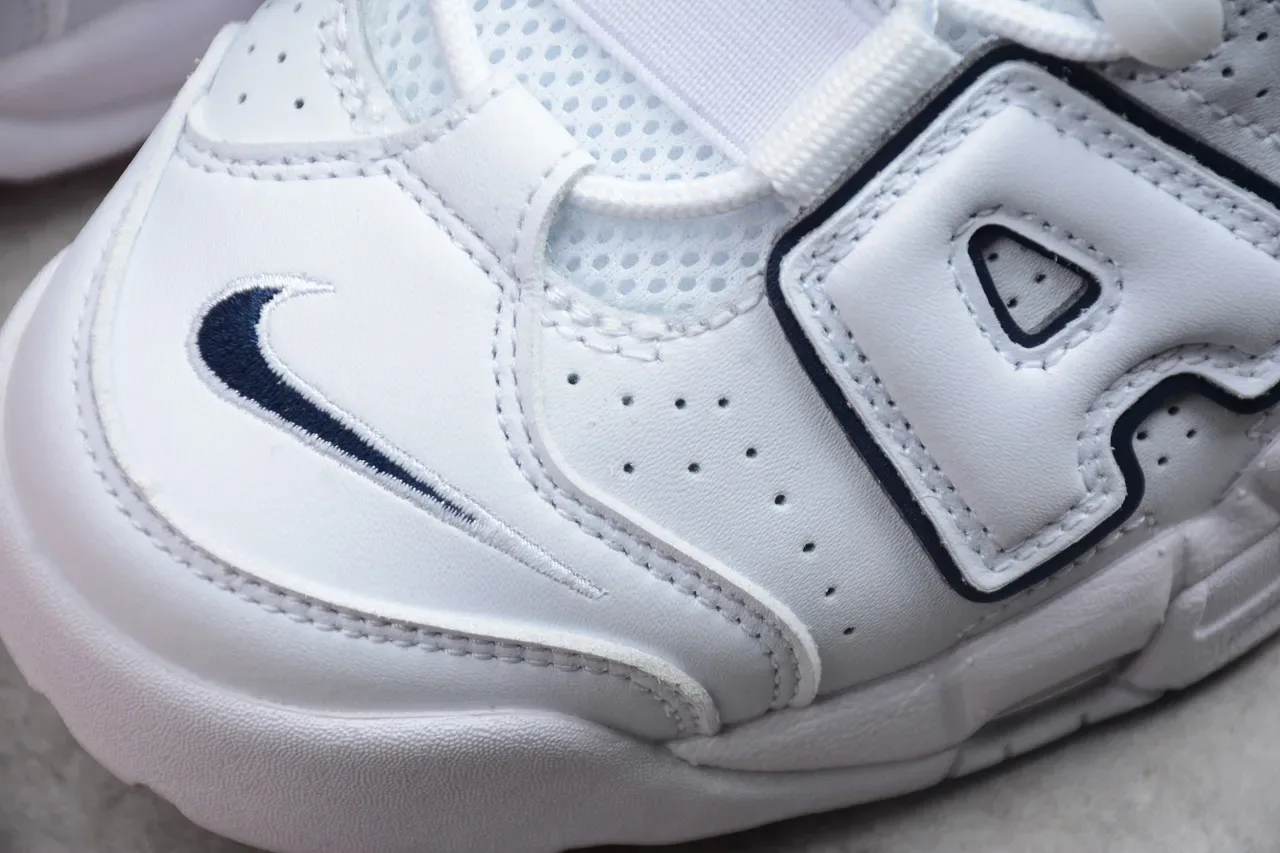 Nike Air More Uptempo White Navy Basketball Shoes 8