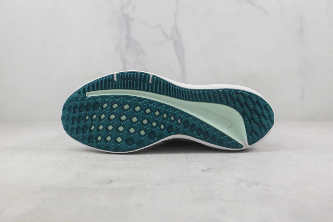 Nike Air Zoom Pegasus Gray Blue Engineered Mesh Upper Horizontal Ribbed Texture Running Shoes 8