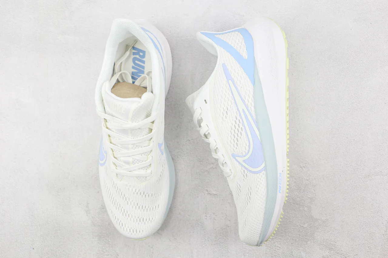 Nike Air Zoom Pegasus White and Light Blue Running Shoes 3