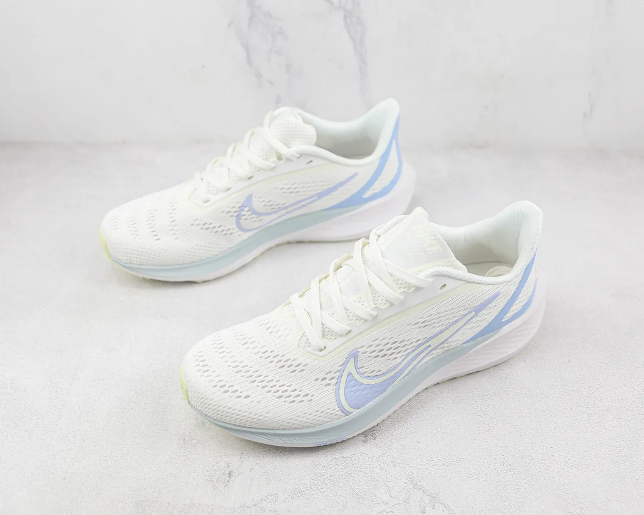 Nike Air Zoom Pegasus White and Light Blue Running Shoes 4