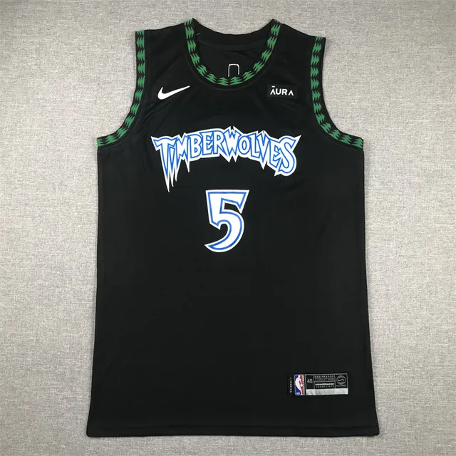 Nike ÄURA Minnesota Timberwolves Preto Azul Verde Regata sem mangas 3