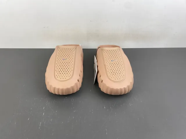 Nike Beige Silver Molded Foam Construction Perforated Upper Slippers 8
