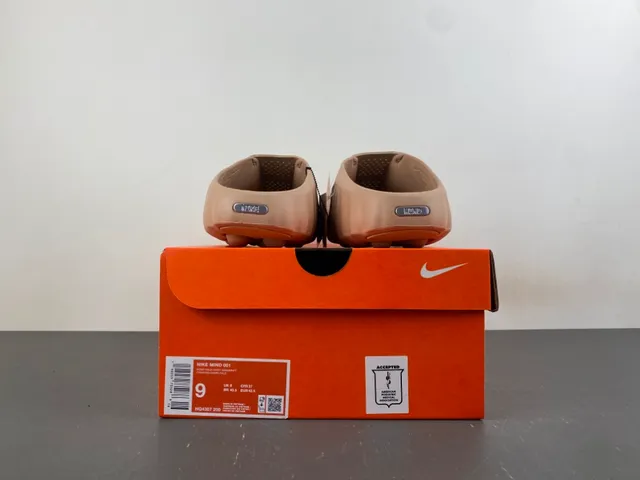 Nike Beige Silver Molded Foam Construction Perforated Upper Slippers 13