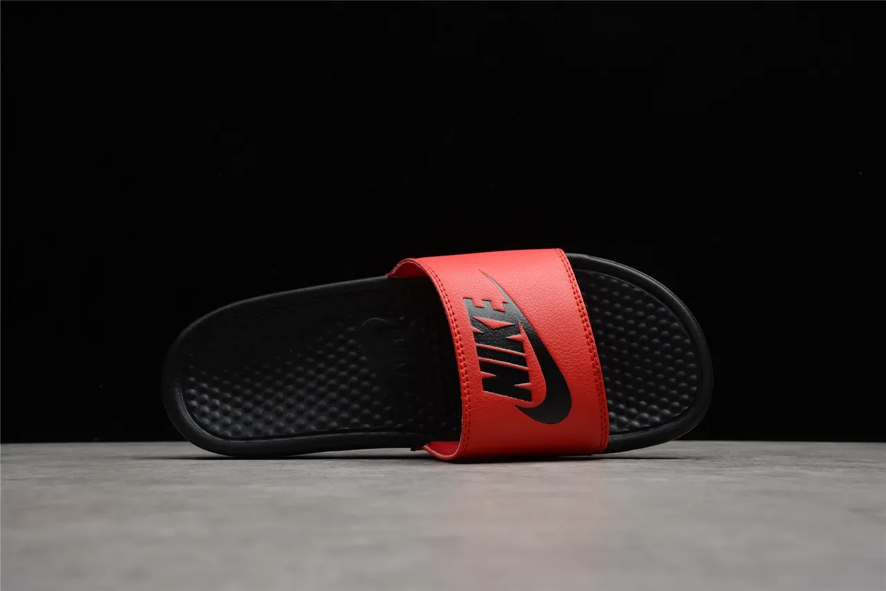 Nike Benassi JDI দুই টোন লাল কালো চপ্পল 4