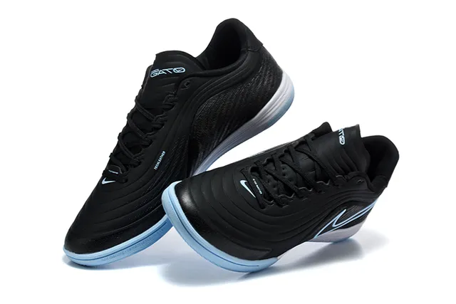 Nike কালো নীল Low-Top Synthetic Wave-Overlay Upper Indoor Soccer Shoes 2