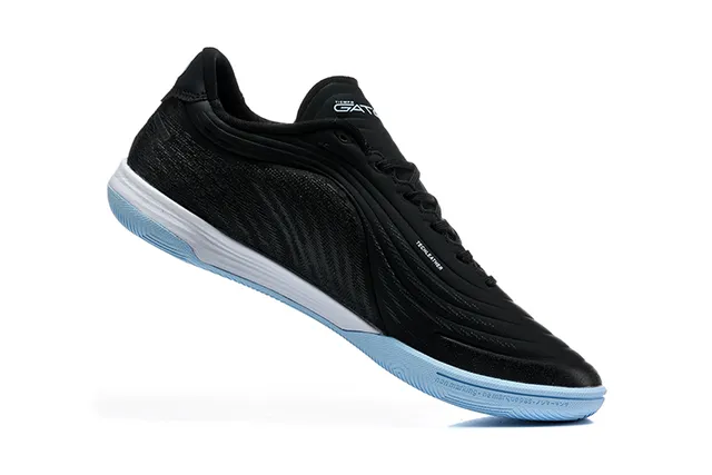 Nike কালো নীল Low-Top Synthetic Wave-Overlay Upper Indoor Soccer Shoes 3