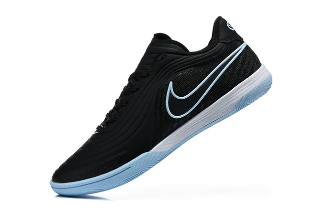 Nike কালো নীল Low-Top Synthetic Wave-Overlay Upper Indoor Soccer Shoes 4