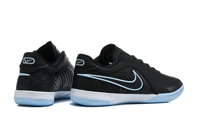 Nike কালো নীল Low-Top Synthetic Wave-Overlay Upper Indoor Soccer Shoes 5