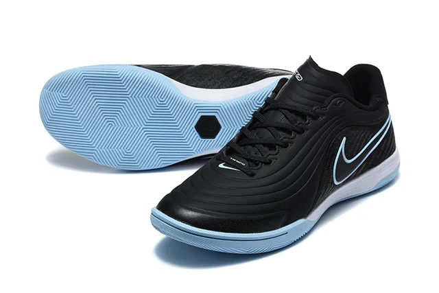 Nike কালো নীল Low-Top Synthetic Wave-Overlay Upper Indoor Soccer Shoes 6