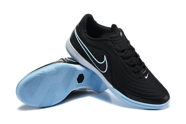 Nike কালো নীল Low-Top Synthetic Wave-Overlay Upper Indoor Soccer Shoes 7