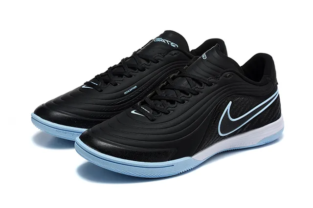 Nike কালো নীল Low-Top Synthetic Wave-Overlay Upper Indoor Soccer Shoes 8