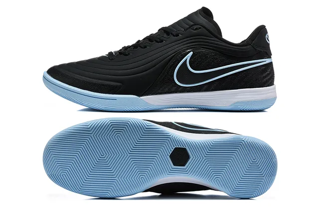 Nike কালো নীল Low-Top Synthetic Wave-Overlay Upper Indoor Soccer Shoes 9