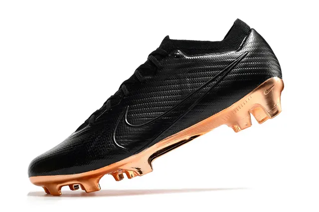 Nike أحذية كرة القدم أسود ذهبي نصي اصطناعي أعلى معدني نحاسي كعب أرض صلبة 4