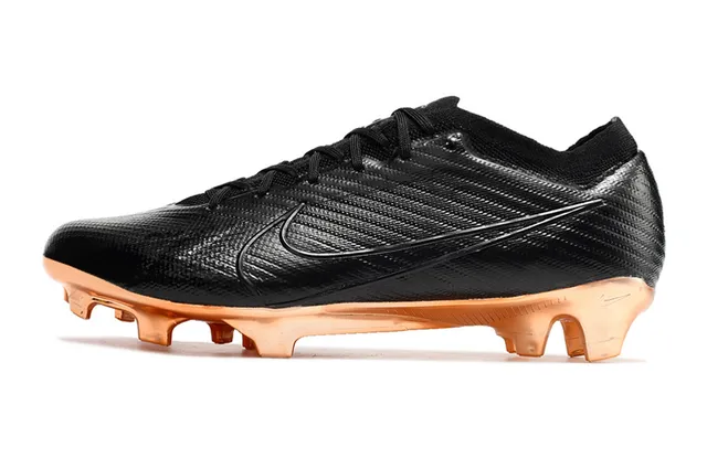 Nike أحذية كرة القدم أسود ذهبي نصي اصطناعي أعلى معدني نحاسي كعب أرض صلبة 5