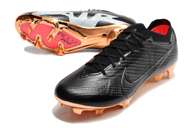 Nike أحذية كرة القدم أسود ذهبي نصي اصطناعي أعلى معدني نحاسي كعب أرض صلبة 6