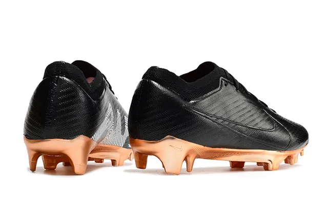 Nike أحذية كرة القدم أسود ذهبي نصي اصطناعي أعلى معدني نحاسي كعب أرض صلبة 7