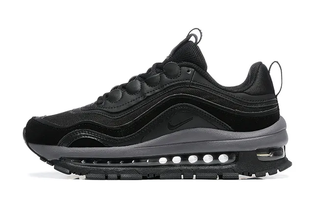 Zapatillas chunky Nike negro gris con capas sintéticas superpuestas y suela midsole ondulada esculpida 2