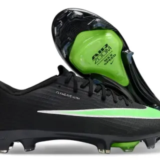 Nike Preto e Verde Flyweave Upper Air Zoom Heel Unit Firm-Ground Sapatos de futebol