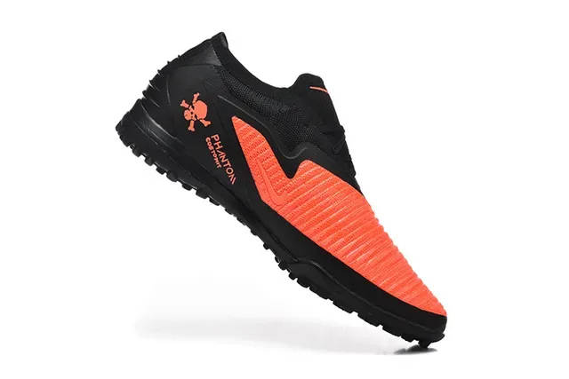 نایک أحذية كرة القدم Turf أسود برتقالي Low-Cut Knit Upper Synthetic Overlay Cage 3