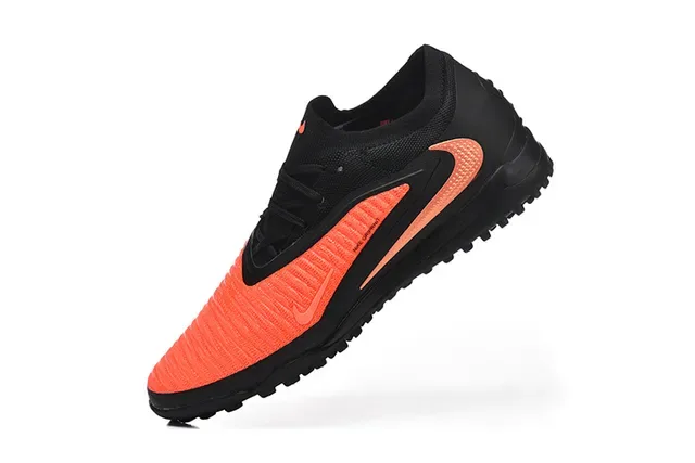 نایک أحذية كرة القدم Turf أسود برتقالي Low-Cut Knit Upper Synthetic Overlay Cage 4